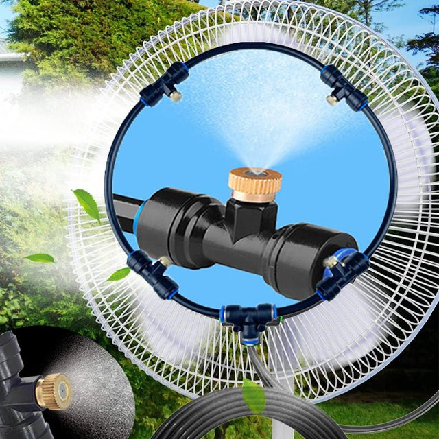 Breeze Terrassenventilator-Nebelungsset mit Kupferdüsen und 3/4 Zoll Anschluss zur Kühlung im Außenbereich - Bild 1