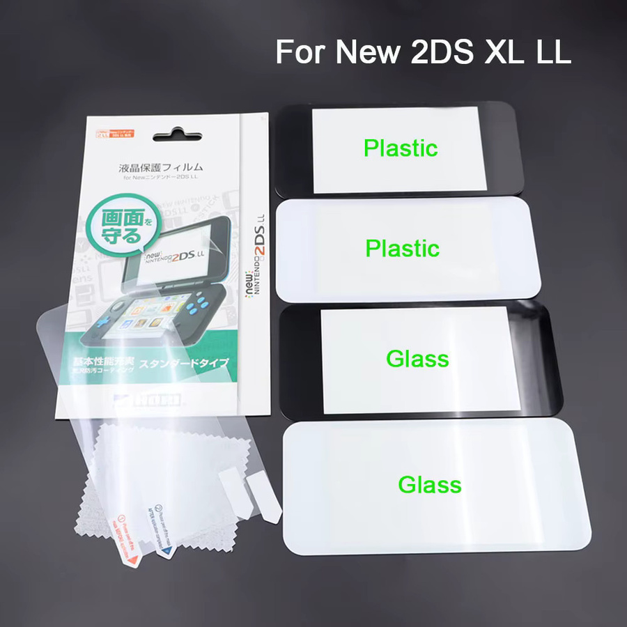 TingDong LCD-Bildschirmglas Set für New 2DS XL/LL in Schwarz-Weiß inklusive Vorderer Bildschirmschutz und Oberer sowie Unterer Bildschirmfolie - Bild 2