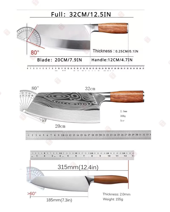 WXCOO Japanisches Obstschneidemesser aus Edelstahl in Silber mit Holzgriff und Geschenkbox - Bild 3