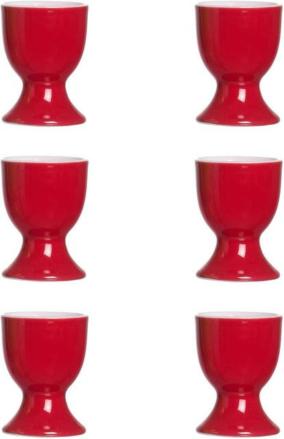 Ritzenhoff & Breker Eierbecher Doppio aus Porzellan, Rot, 6er Set, Durchmesser: 5 cm - Bild 1