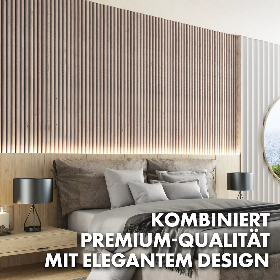 Akustikpaneel in Holzoptik mit Echtholzfurnier für Wohnzimmer, Büro oder Studio, Farbe: Braun, B/H: 60 x 60 cm - Bild 7