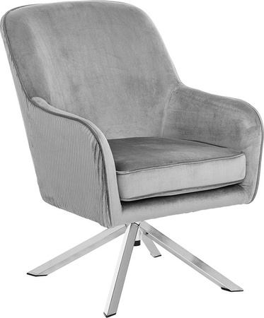 Happy Home Drehsessel mit Samtbezug in Grau, B/T/H: 76 x 67 x 85 cm