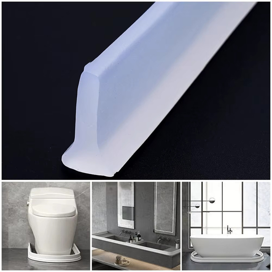 Flexible Silikon Dusche Barriere Wasser Stopper in Grau, Länge: 2 m - Bild 5