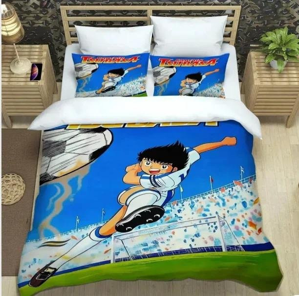 Captain Tsubasa Bettwäscheset mit Duvetbezug und Kissenbezug, mehrfarbig, B/H: 172 x 218 cm - Bild 1