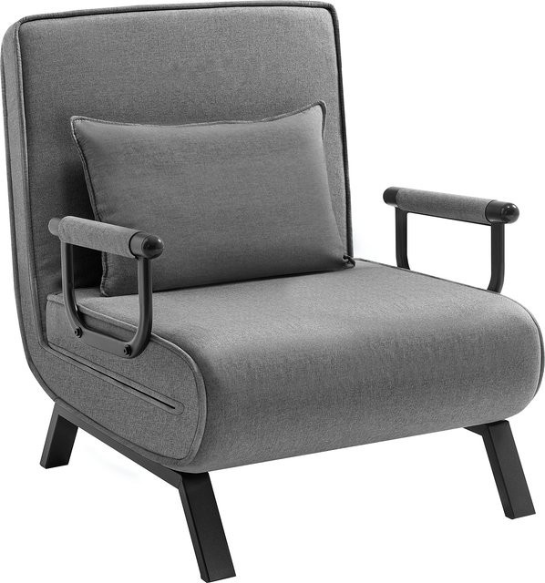 WOLTU 3-in-1 Klappstuhl mit Bettfunktion und Chaiselongue, verstellbare Rückenlehne und Metallrahmen, Schlafsofa für Erwachsene in Blau oder Grau - Bild 1