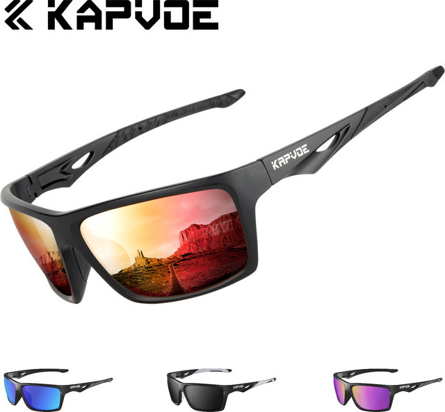 Kapvoe Sonnenbrille, Sportsonnenbrille, Vollrand, Kunststoff, Schwarz, Herren - Bild 1