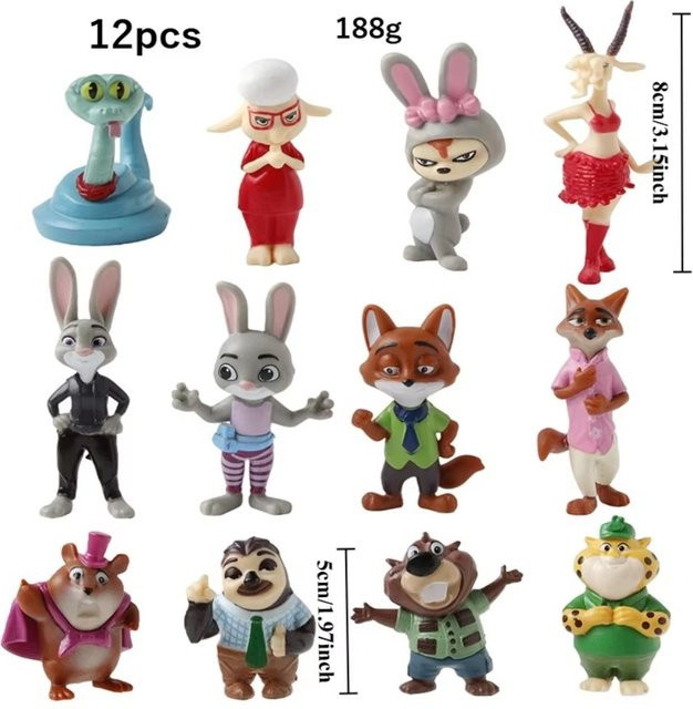 HEROCROSS Zootopia Nick Fox Judy Zootropolis Action Figur, 12-teiliges Set - Bild 1