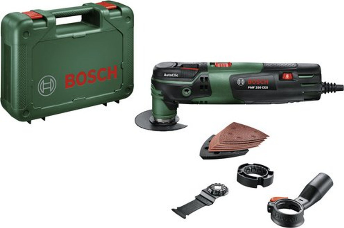 Bosch Multifunktionswerkzeug PMF 250 CES mit Zubehör und Koffer in Grün/Schwarz - Bild 2