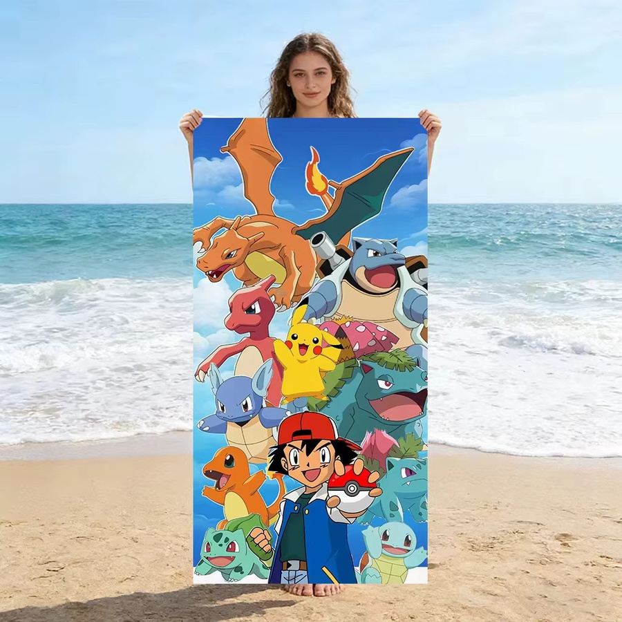 Potdemiel Pokémon Pikachu Strandtuch aus Mikrofaser, schnell trocknend und sandfrei, Multicolor - Bild 5