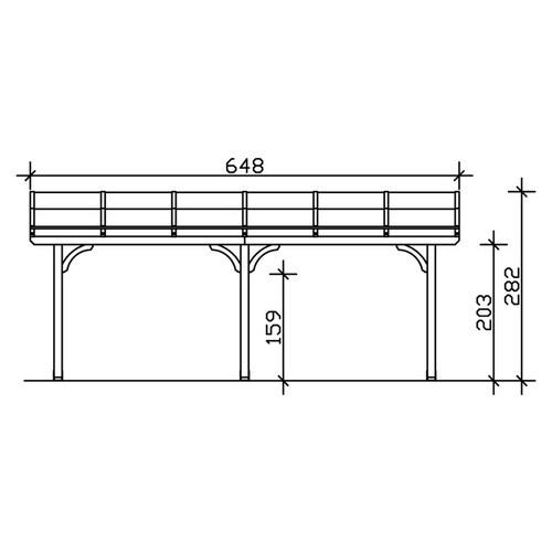 Skanholz Terrassenüberdachung Venezia aus Leimholz Eiche hell mit Polycarbonat-Dach B/B: 648 x 239 cm - Bild 3