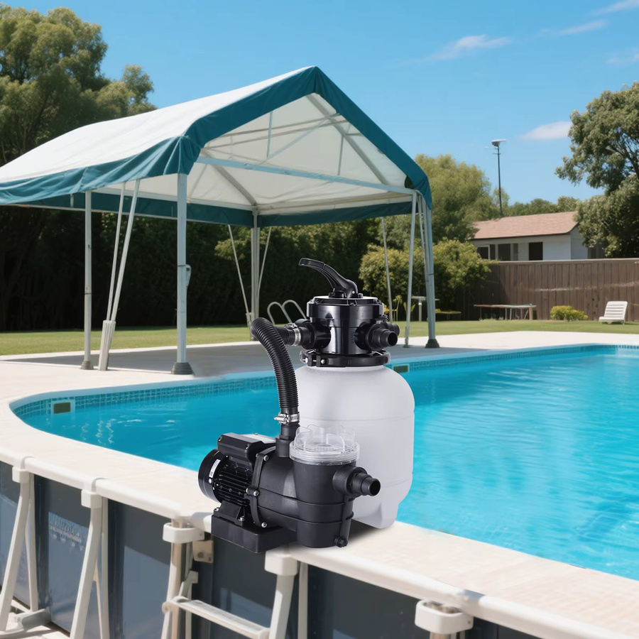 Joybach Sandfilteranlage für Pool mit 250W und 8000L/h, 12 Zoll Sandfilterbehälter in Weiß, effizientes Filtersystem mit 4-Wege-Ventil und Manometer für Aufstellpools und Gartenpools - Bild 3