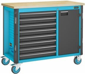 Hazet Fahrbare Werkbank mit 8 flachen Schubladen, Blau, B/T/H: 81 x 52,2 x 39,8 cm - Bild 1
