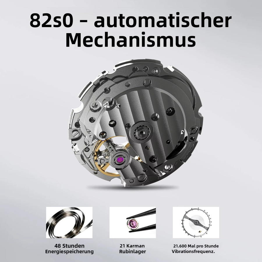 TSAR BOMBA Armbanduhr, Automatik, Tonneau, Edelstahl, Saphirglas, Herren - Bild 4