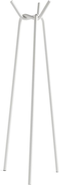 HAY Knit Garderobenständer aus Stahl in Weiß hochglänzend mit Tripod-Gestell und Haken - Bild 1