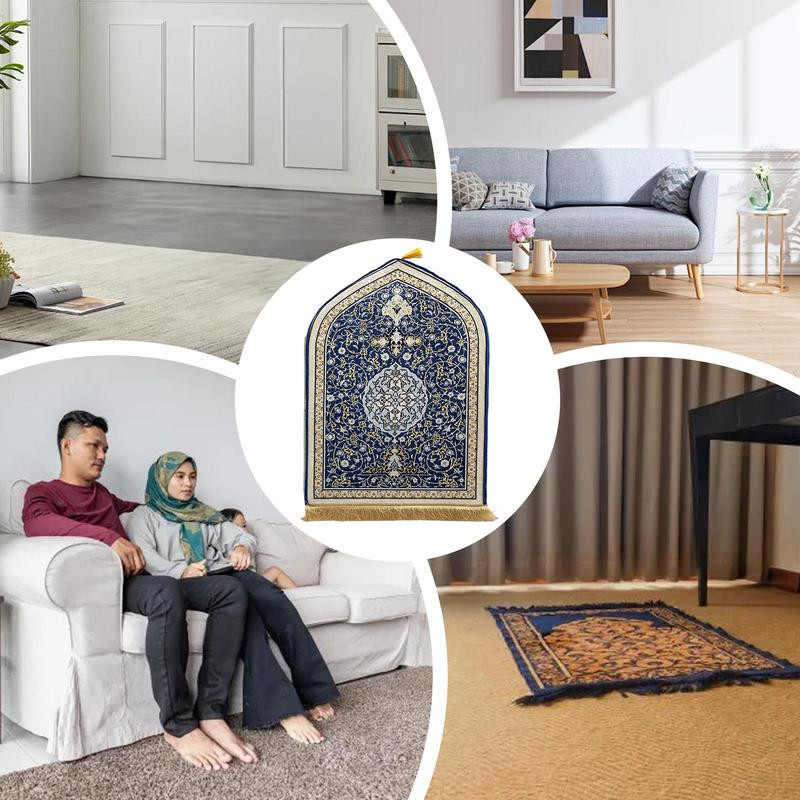 Yiran Furniture Gebetsmatte aus Polyester für Damen und Herren, rutschfest und waschbar, B/T: 110 x 65 cm - Bild 2