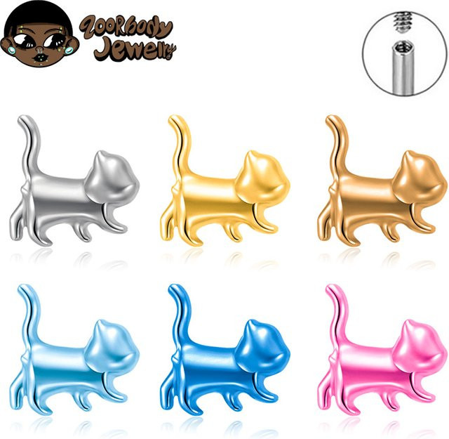 ZOORBODY JEWELRY Ohrstecker Titan, Cute Cat Lab Star, Unisex - Bild 1