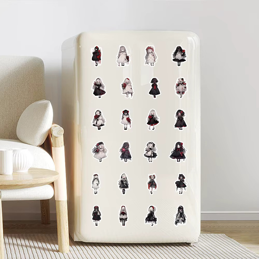 100 Stück Cartoon Gothic Lolita Graffiti Aufkleber von Anime Worlds Store in Multicolour - Bild 3