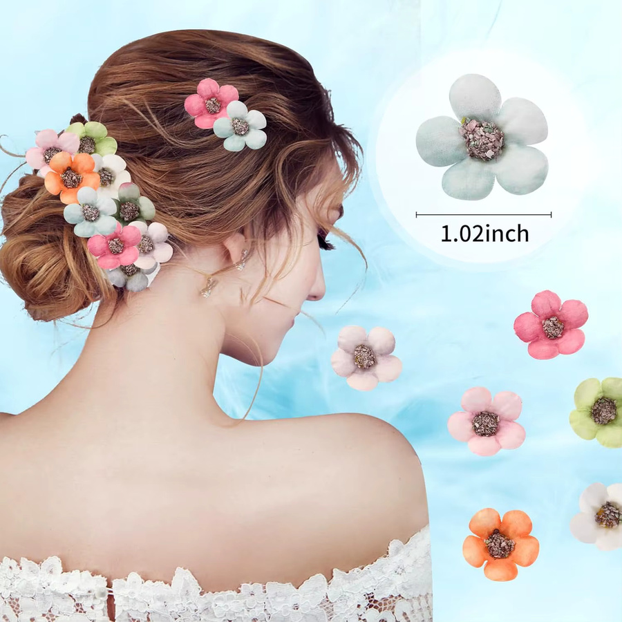 Künstliche Mini Daisy Blumen aus Seide in Multicolour für deine DIY Dekorationen, Hochzeiten und Partys - Bild 3