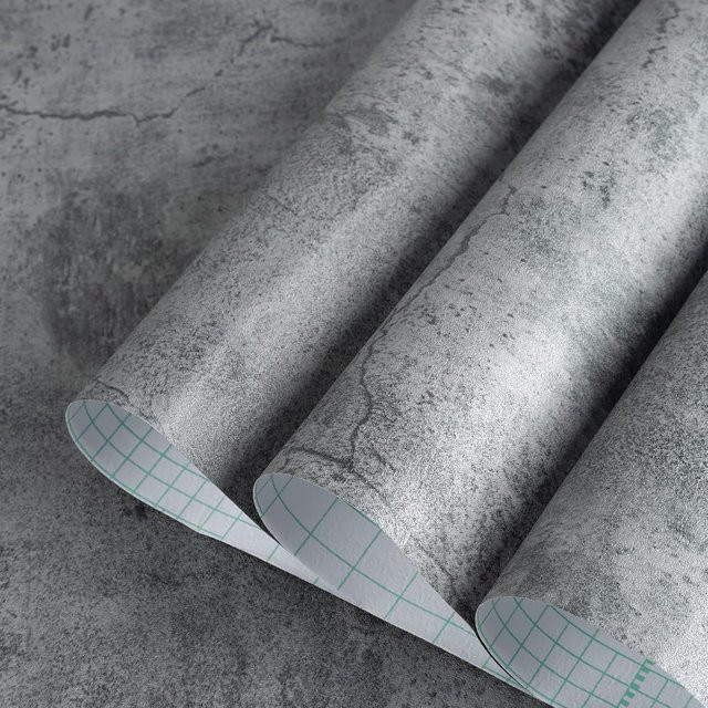 Selbstklebende Kontaktfolie TTOKKONG WALLPAPER in Betongrau mit Zement-Optik, wasserfeste Tapete für die Inneneinrichtung - Bild 1