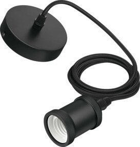 Philips Vintage Schnurpendelle mit E27 Fassung und Baldachin in Schwarz - Bild 2