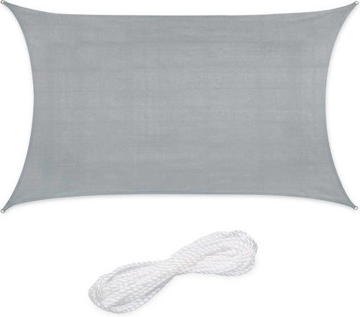 Relaxdays Sonnensegel aus HDPE in Hellgrau, rechteckig, B x B: 200 x 300 cm