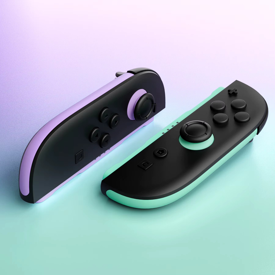 eXtremeRate Ersatz-Dekorstreifen für Joycon 2 und Nintendo Switch 2 als DIY-Seitengehäuseverkleidung in Multicolour, Purple und Green - Bild 2