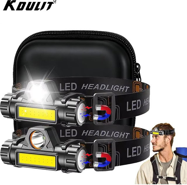 KDULIT COB-LED-Scheinwerfer für den Außenbereich mit magnetischer Taschenlampe und Akku in Schwarz - Bild 1