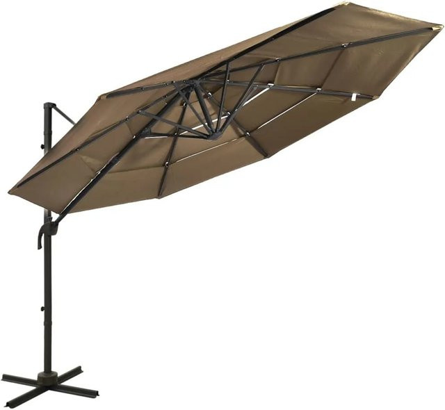 vidaXL Sonnenschirm mit Aluminium-Mast in Taupe, B/T: 300 x 300 cm, Höhe: 247 cm - Bild 1