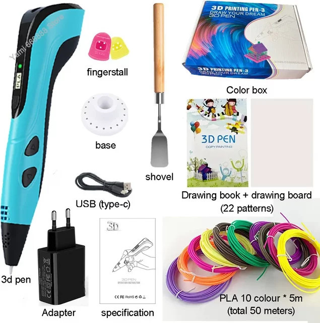 NUOYING 3D-Druckstift, DIY Stifte, mit PLA-Filament, Bunt / Mehrfarbig - Bild 1