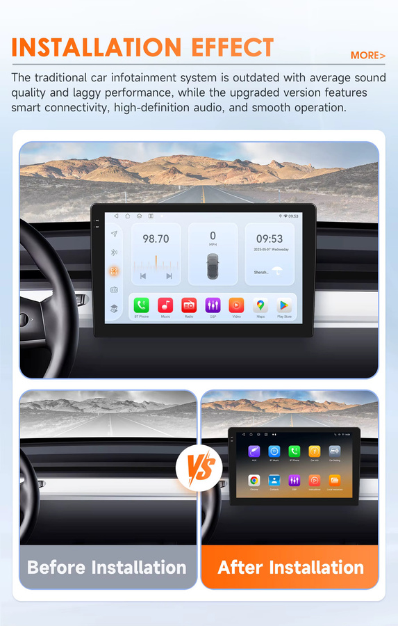 Hizpo Android 14 Autoradio Multimedia Navigationsgerät mit GPS, Bluetooth und AI Sprachsteuerung für Honda Fit Jazz 2007 - 2013, Schwarz, 2 Din - Bild 4