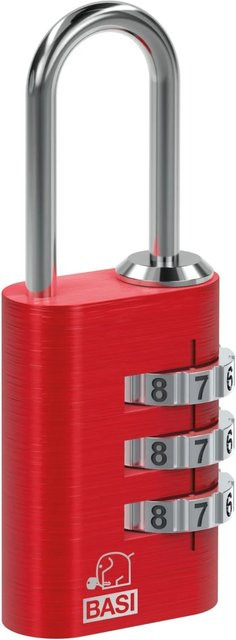 Basi Kofferschloss KS 611 in Rot mit einstellbarer Zahlenkombination und Aluminiumgehäuse - Bild 1