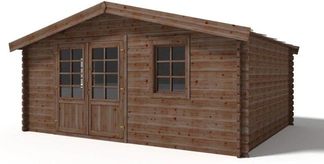 Altanka Gartenhaus Gerätehaus aus Fichte, Braun, B/T: 5 x 4 m, 45 mm Wandstärke, Satteldach - Bild 1