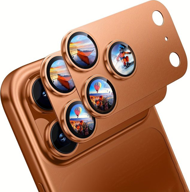 NNBILI 2er-Pack Metallring-Kameraobjektivschutz für iPhone 17 Pro Max und 17 Pro in Schwarz mit 9H+ Härte und Ultra HD Schutz - Bild 1
