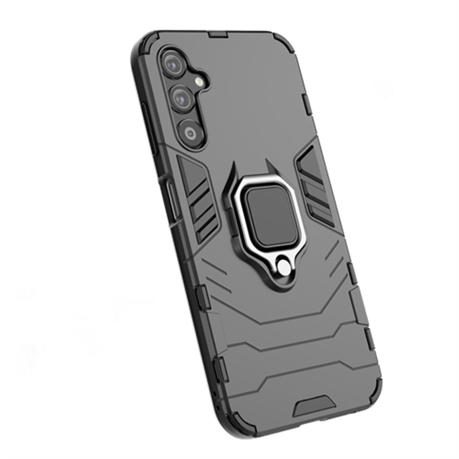 Stoßfeste Handyhülle mit Ringständer für Samsung Galaxy (Modelle: A05S, A15, A81, A91, M01, M02, M04 4G, M10, M11, M12, M13 4G, M20, M21, M22 4G) in Schwarz - Bild 2