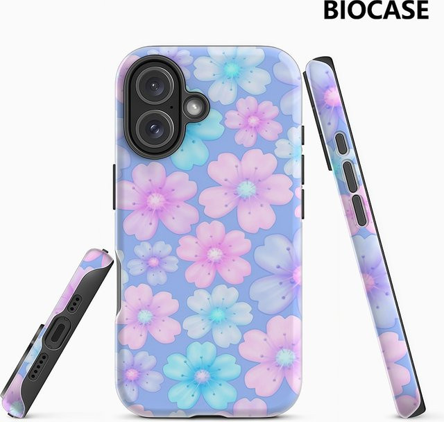 Pastell Floral Dream Handyhülle für iPhone 17 16 15 14 13 12 11 Pro Max Plus mit doppelschichtiger Rückseite in Multicolour - Bild 1