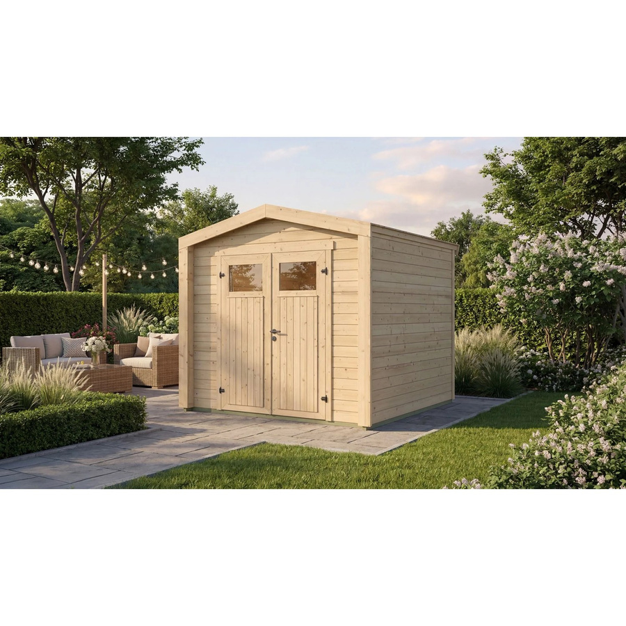 Weka Holz-Gartenhaus Killarney mit Satteldach in Natur Unbehandelt B/T: 248 x 248 cm - Bild 2