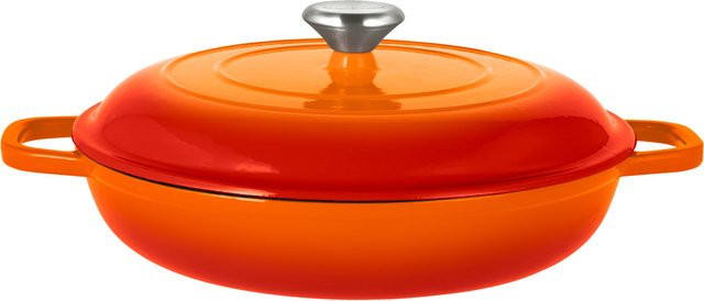 SILVERCREST Premium-Gusseisenservierpfanne, emailliert, Orange, Durchmesser: 30 cm - Bild 1