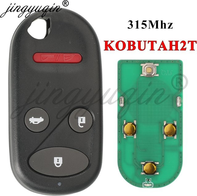 Jingyuqin KOBUTAH2T Auto Sender Schlüssel für Honda Accord und Acura TL, 315 MHz Keyless Fernbedienung mit 4 Tasten, Schwarz - Bild 1