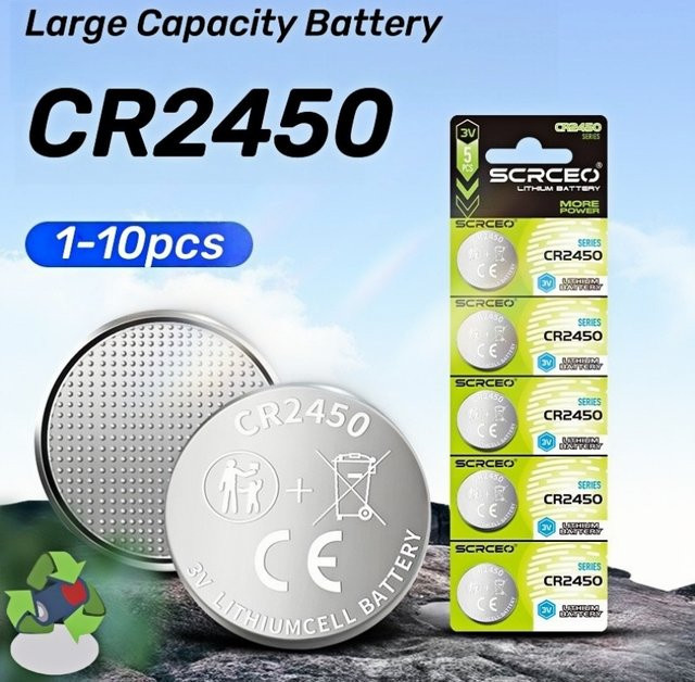 Koonenda CR2450 Lithium-Knopfbatterien 3V, Silber, 600 mAh - Bild 1