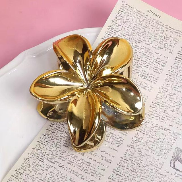 YULIN Haarspange Blumen, Acryl, Gold und Silber, Damen - Bild 1