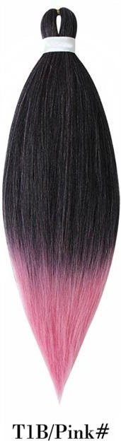 KaiTingu Easy Straight Braids Haarverlängerungen, Ombre Schwarzbraun Rosa, Damen - Bild 1