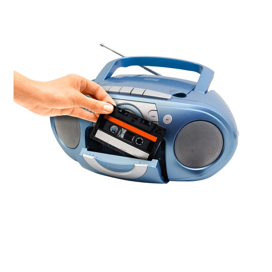 Soundmaster SCD5100BL Radio-Kassettenspieler mit CD-Spieler und FM-Radio in Blau - Bild 2