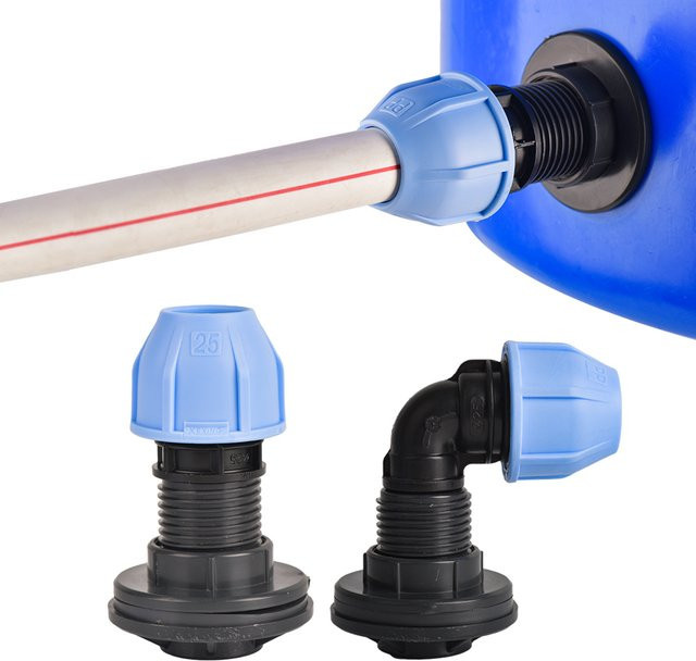 Regenfass Connect OD PE-Rohrverbinder-Adapter für Wassertanks, Aquarien und Pools, Durchmesser: 20 mm, 25 mm, 32 mm - Bild 1