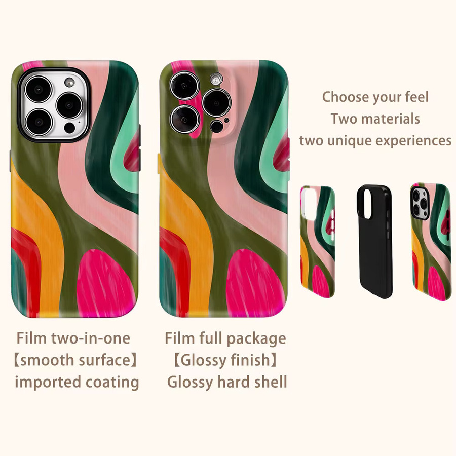 Handyhülle mit lebendiger Wirbelfarbe für Apple iPhone 17 Pro Max Plus 16 15 14 13 12 11 in Multicolour mit doppelschichtiger Rückseite - Bild 3