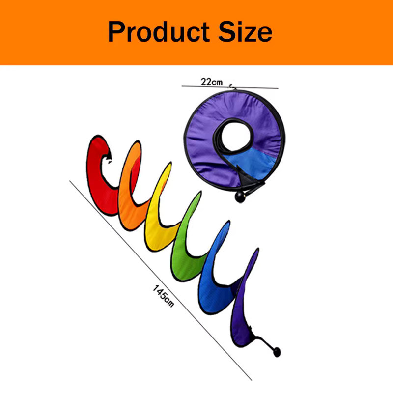 KEKA 4er Set Spiral-Windspiel Regenbogen für Garten und Outdoor-Camping - Bild 4