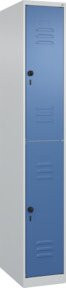C+P Doppelstock-Spind Classic PLUS mit 1 Abteil, Stahlkonstruktion, Grau/Blau, H x B x T: 185 x 30 x 50 cm - Bild 1