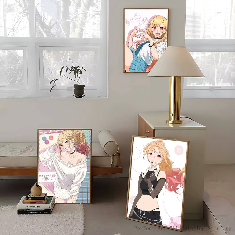 Wasserfester Anime Poster Aufkleber My Dress-Up Darling Wandkunst für Wohnzimmer und Schlafzimmer, Mehrfarbig - Bild 3