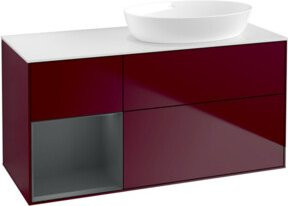 V&B Waschtischunterschrank Finion mit Wandbeleuchtung, Farbe Weiß, Breite: 120 cm, Tiefe: 50,1 cm, Höhe: 50,1 cm - Bild 1