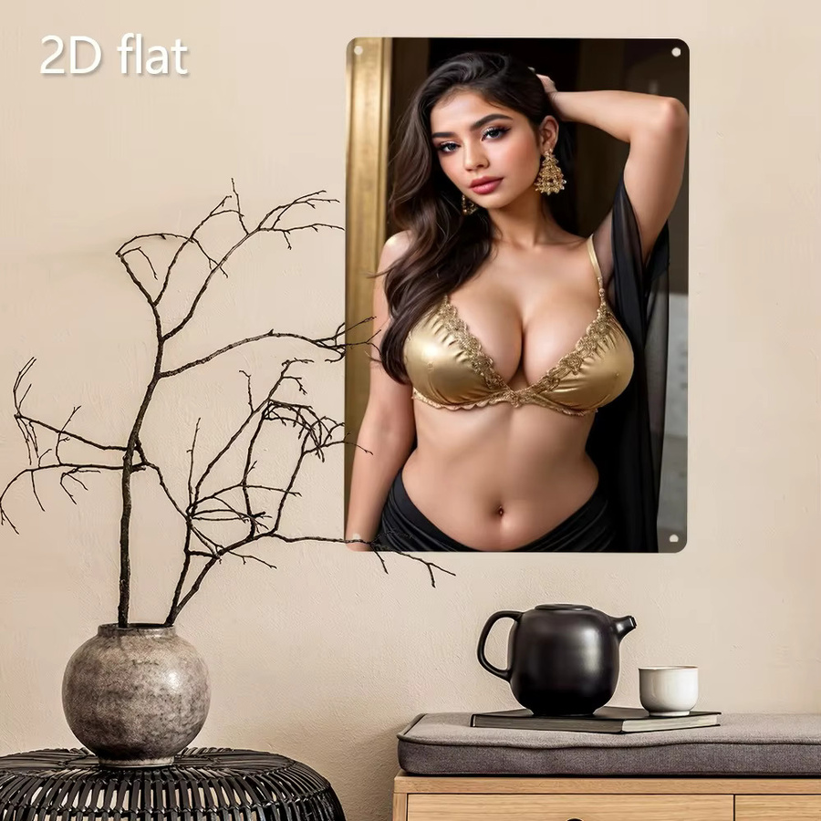 HELLOYOUNG Vintage Wandkunst aus Metall in Gold mit Damenmotiv als rustikale Dekoration - Bild 5