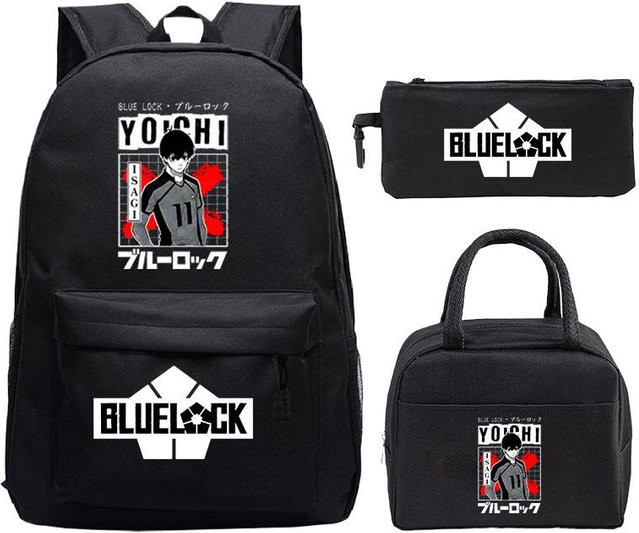 3-teiliges Schulrucksack-Set für Schüler in Schwarz aus Oxford-Stoff mit Schultasche, Schultergurt und Federmäppchen - Bild 1
